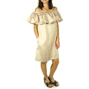 NEW ZAC Zac Posen Crystal Off Shoulder Dress 8